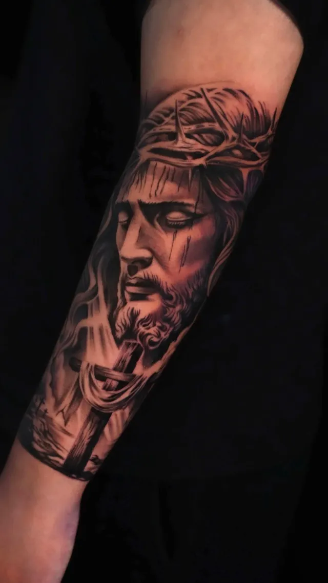 Native American portrait tattoo