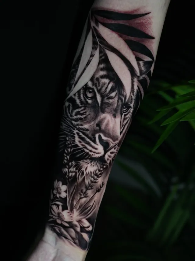 Wolf realism sleeve tattoo