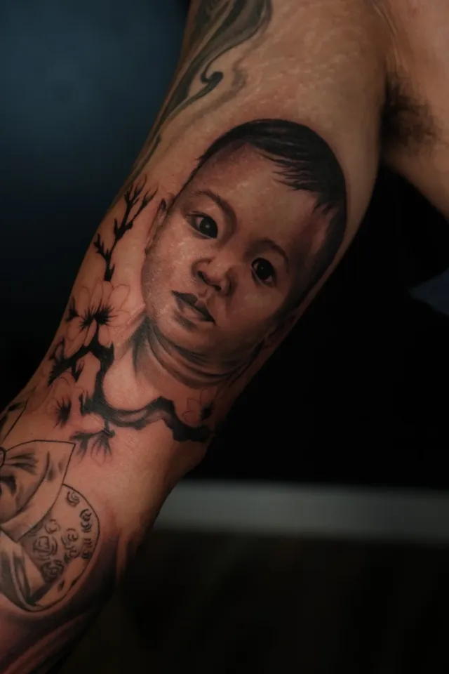 Child portrait tattoo