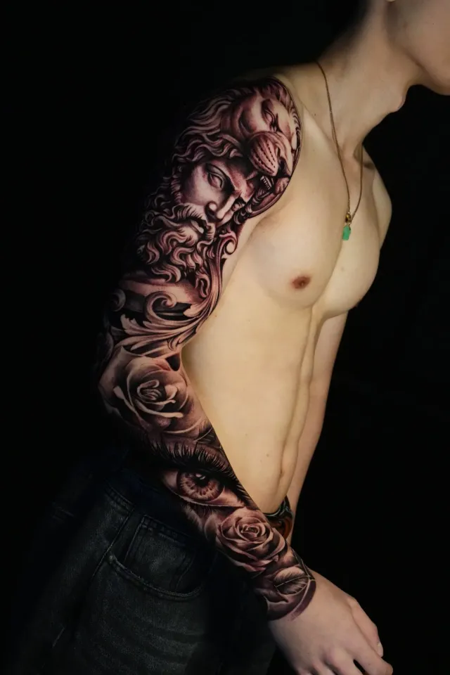 Full realism sleeve tattoo