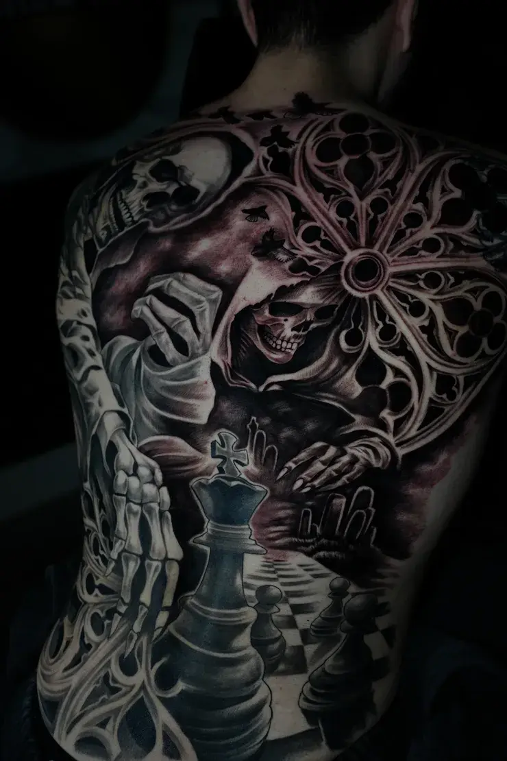 Gothic chess backpiece